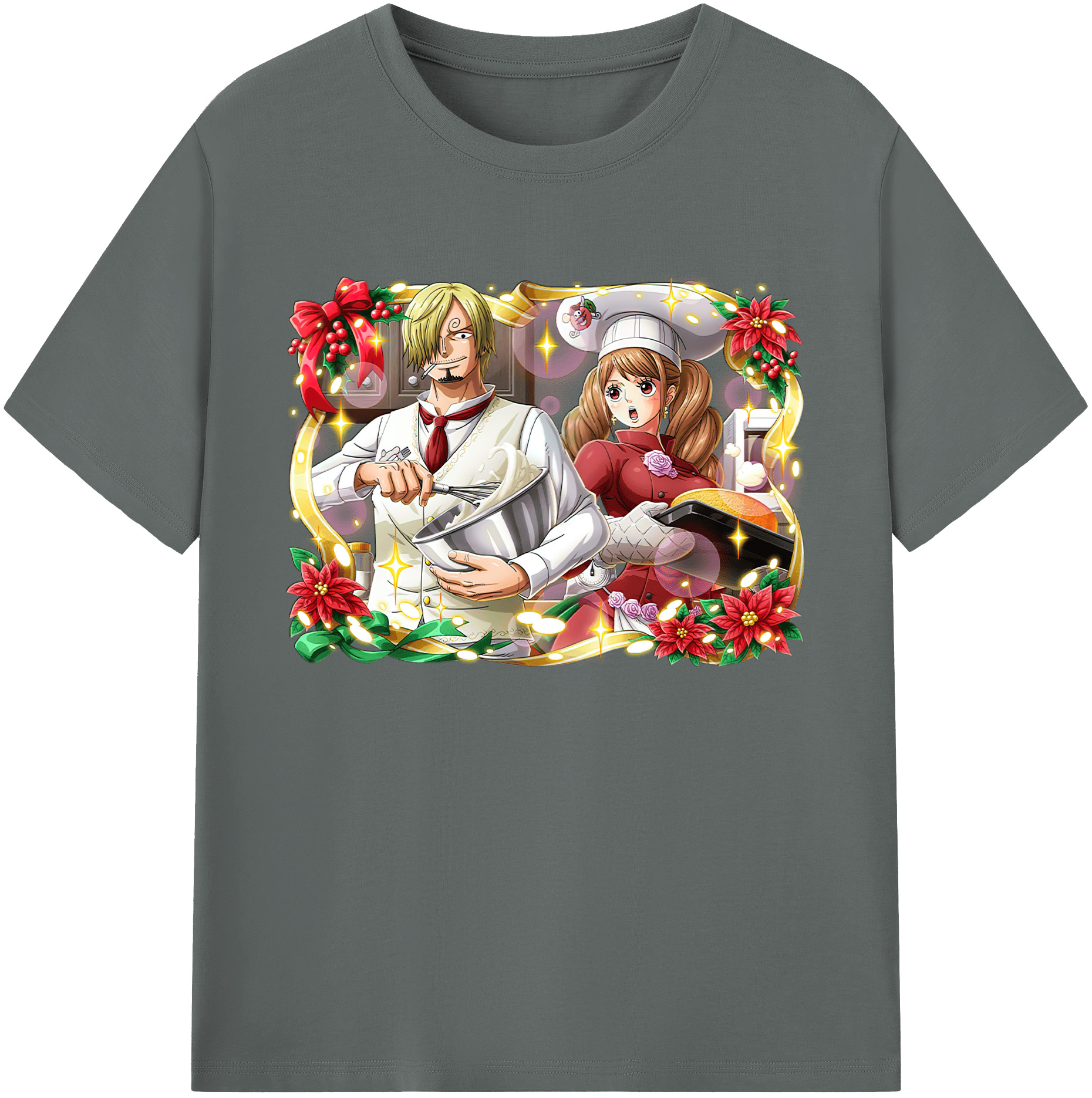 （画像用） ワンピース サンジ ONE PIECE Sanji 綿100％ メンズ半袖Tシャツ｜肌触りやわらか＆通気性